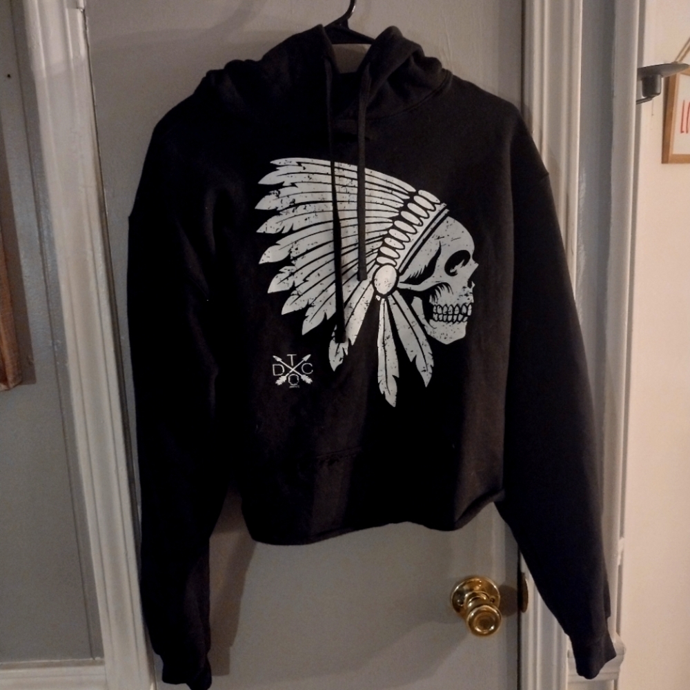BRAND NEW Distressed crop hoodie
